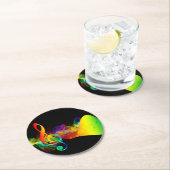 ミュージカルノートコースター（ネオンカラー） ラウンドペーパーコースター (インサイチュ)