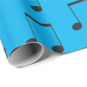 ミュージカルノートシンプルブルーブラック ラッピングペーパー (ロールコーナー)