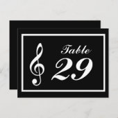 ミュージカルノートテーブル番号(黒/白) ポストカード (正面/裏面)