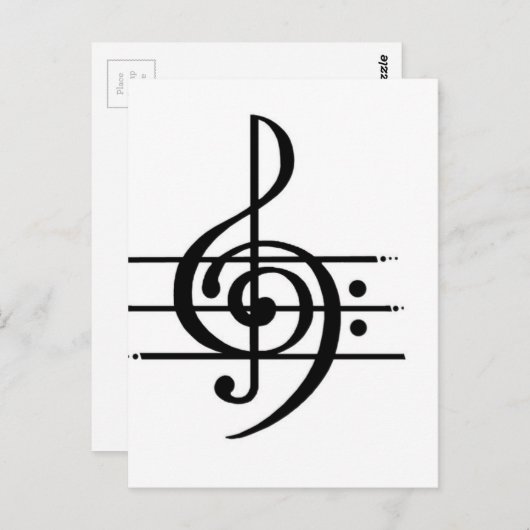 ミュージカルノートデザイン ポストカード (正面/裏面)
