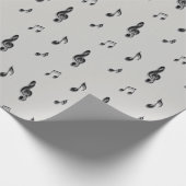 ミュージカルノートパターンサンキューミュージック先生 ラッピングペーパー (角)