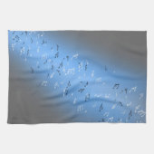 ミュージカルノートブルームーンティータオル キッチンタオル (横)