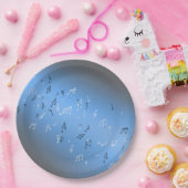 ミュージカルノートブルームーン紙プレート ペーパープレート (パーティー)