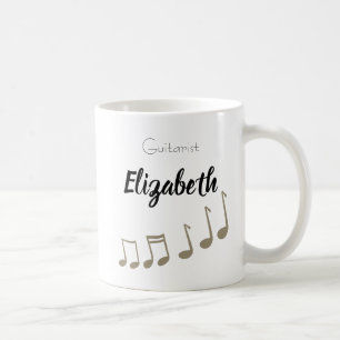 ミュージカルノートミュージシャンシンガーギタリストドラマー コーヒーマグカップ