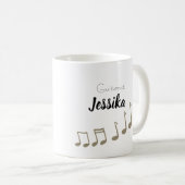 ミュージカルノートミュージシャンシンガーギタリストドラマー コーヒーマグカップ (正面右)