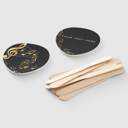 ミュージカルノートラグジュアリーエレガントデザイン ハンドファン (組立なし)