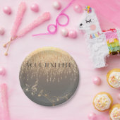 ミュージカルノートラグジュアリースパークル紙吹雪 ペーパープレート (パーティー)