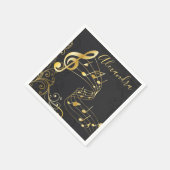 ミュージカルノートラグジュアリーデザイン スタンダードカクテルナプキン (角)