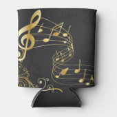 ミュージカルノートラグジュアリー金ゴールドデザイン 缶クーラー (正面)