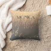 ミュージカルノート王室のスパークル紙吹雪 クッション (ブランケット)