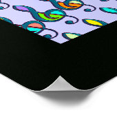 ミュージカルノート装飾プリント ポスター (角)