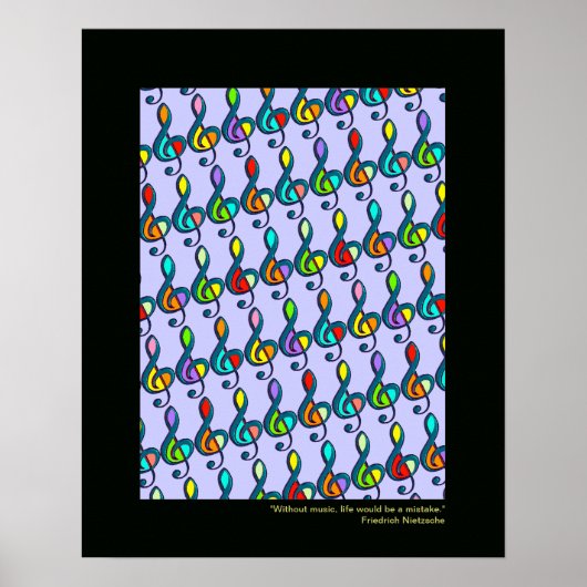 ミュージカルノート装飾プリント ポスター (正面)