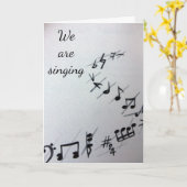 ミュージカルノート***グループ誕生日カード*** カード (黄色い花)