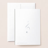 ミュージカルノート/シルバーのトレブルクレフ、 音符記号 箔カード (裏面封筒付き)