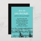 ミュージカルノート&スターズバーバルミツワー招待状 招待状 (正面/裏面)