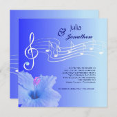 ミュージカルノート&ハイビスカス結婚式招待状 招待状 (正面/裏面)