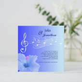 ミュージカルノート&ハイビスカス結婚式招待状 招待状 (スタンド正面)