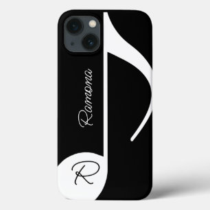 ミュージカルノート(黒の名前をカスタムする付き) iPhone 13ケース