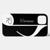 ミュージカルノート(黒の名前をカスタムする付き) Case-Mate iPhoneケース (裏面 (横))