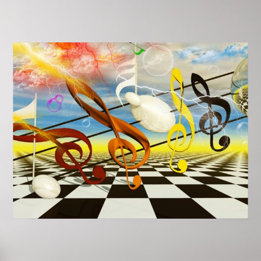 ミュージカルノートbyレニー限定版プリント ポスター (正面)