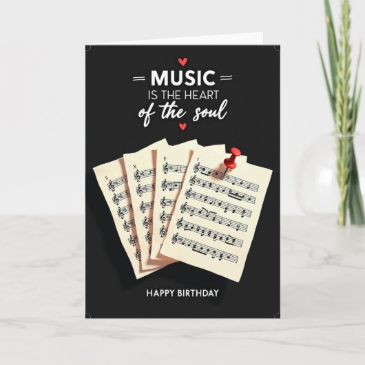 ミュージカルハートの誕生日カード カード (正面)