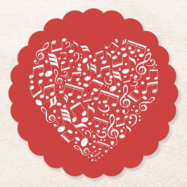 ミュージカルハートカスタムカラー紙コースター ペーパーコースター