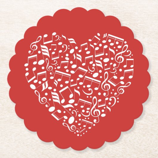 ミュージカルハートカスタムカラー紙コースター ペーパーコースター (正面)