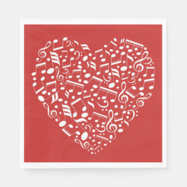 ミュージカルハートカスタムカラー紙ナプキン スタンダードランチョンナプキン