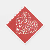 ミュージカルハートカスタムカラー紙ナプキン スタンダードランチョンナプキン (角)