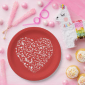 ミュージカルハートカスタムカラー紙プレート ペーパープレート (パーティー)