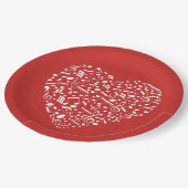 ミュージカルハートカスタムカラー紙プレート ペーパープレート (アングル)