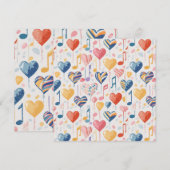 ミュージカルハートカード 招待状 (正面/裏面)