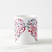 ミュージカルハートノートクレフ、 音符記号ミュージックラブモノグラム コーヒーマグカップ (中央)