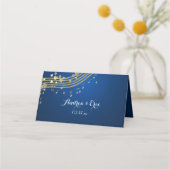 ミュージカルハートブルーと金ゴールドイベント プレイスカード (裏面)