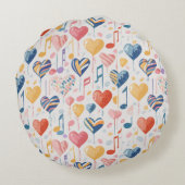 ミュージカルハート円枕 ラウンドクッション (裏面)