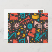 ミュージカルパターン – 楽器 ポストカード (正面/裏面)