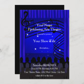 ミュージカルパフォーミングアートミュージックステージショー招待状 招待状 (正面/裏面)