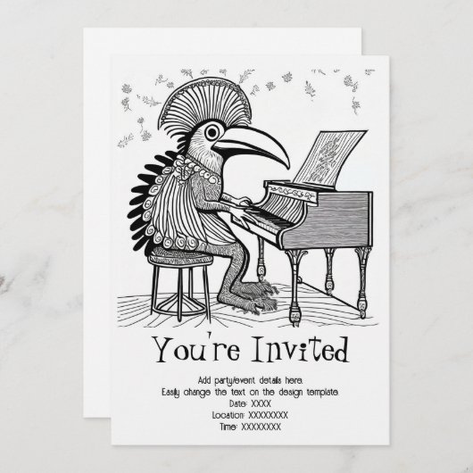 ミュージカルパーソナライズされたソーレ招待状 招待状 (正面/裏面)