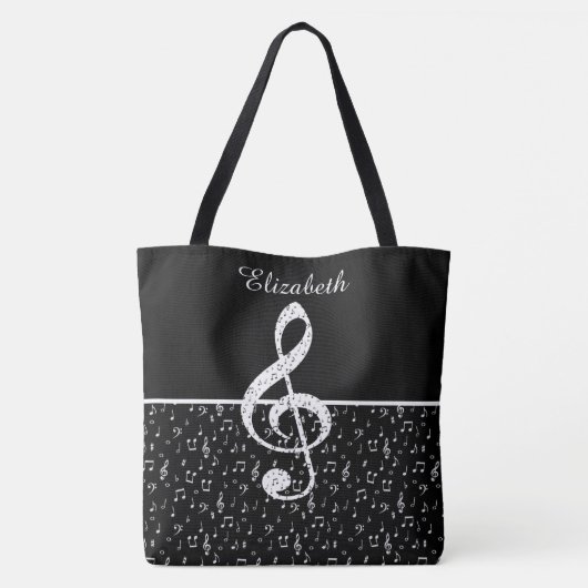 ミュージカルパーソナライズされた記号 トートバッグ (裏面)