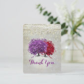 ミュージカルパープルと赤いハートリーフツリー サンキューカード (スタンド正面)