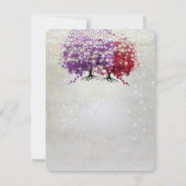 ミュージカルパープルと赤いハートリーフツリー サンキューカード (裏面)