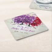 ミュージカルパープル赤いハートリーフツ結婚リー ペーパーコースター (アングル)