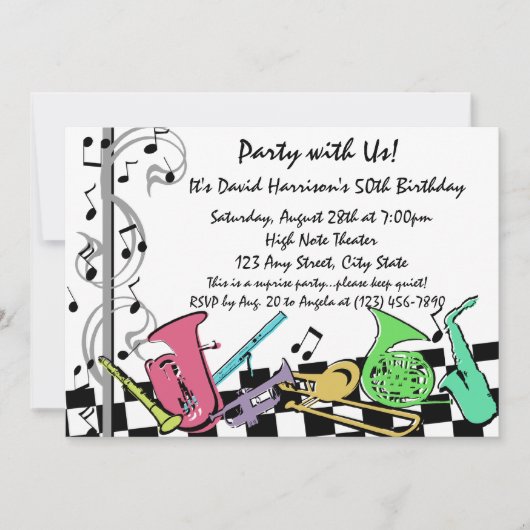 ミュージカルヒップホップ招待状 招待状 (正面)