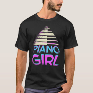 ミュージカルピアニスト音楽ピアノキーボードピアノガール Tシャツ