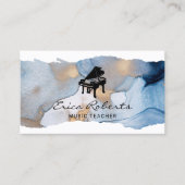 ミュージカルピアノロゴモダン水彩音楽 名刺 (正面)