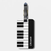 ミュージカルピアノ鍵 |名前の追加 ラゲッジタグ (裏面縦)