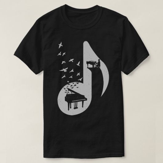 ミュージカルピアノ Tシャツ (デザイン正面)