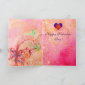 ミュージカルピエロとピンクのキラキラのバレンタインデー シーズンカード (内部)