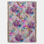 ミュージカルピンクサーカスピエロとバラ スローブランケット (正面縦)