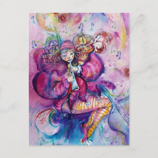 ミュージカルピンクピエロ ポストカード (正面)